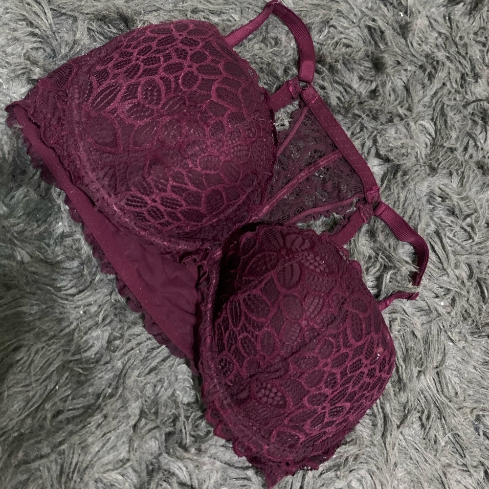 VS PINK - Purple Floral Bralette (PUSH UP)